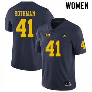 Women's Michigan #41 Quinn Rothman Navy Official Jersey 736933-249