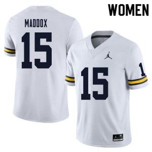 Women Michigan #15 Andy Maddox White Player Jerseys 630334-116