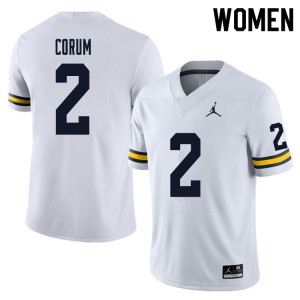 Women's Michigan Wolverines #2 Blake Corum White College Jerseys 811311-658