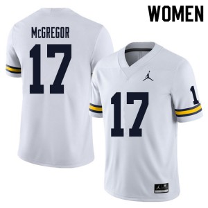 Womens University of Michigan #17 Braiden McGregor White Embroidery Jersey 418954-514