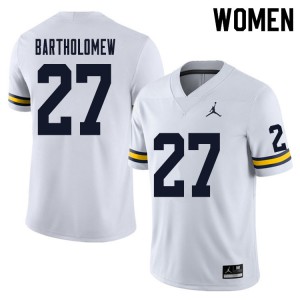 Women Wolverines #27 Christian Bartholomew White High School Jerseys 855202-883