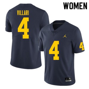 Womens Michigan #4 Dan Villari Navy Stitched Jersey 509625-993