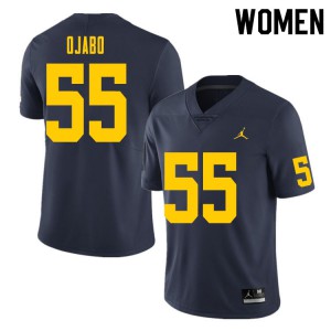 Women's Michigan Wolverines #55 David Ojabo Navy High School Jersey 105978-554