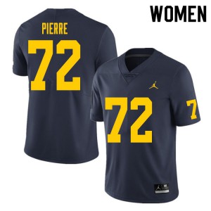 Women Michigan Wolverines #72 Elijah Pierre Navy High School Jerseys 583384-687