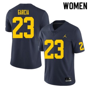 Womens Michigan Wolverines #23 Gaige Garcia Navy Official Jersey 229963-314