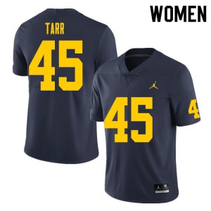 Women Michigan Wolverines #45 Greg Tarr Navy Player Jerseys 252650-878