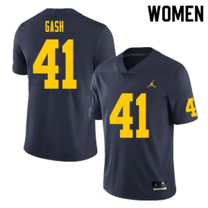 Women's Michigan Wolverines #41 Isaiah Gash Navy Embroidery Jerseys 384352-527