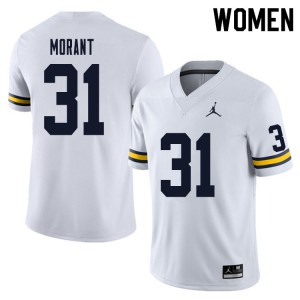 Womens Michigan #31 Jordan Morant White College Jerseys 883496-677