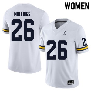 Womens Wolverines #26 Kalel Mullings White NCAA Jerseys 712929-842