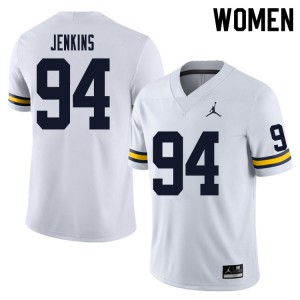 Women Michigan #94 Kris Jenkins White High School Jersey 670804-269