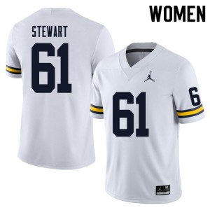 Womens University of Michigan #61 Noah Stewart White Stitch Jerseys 883922-998