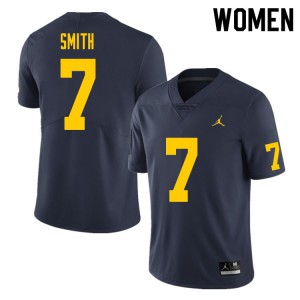 Women Michigan #7 Peyton Smith Navy Alumni Jersey 741107-841