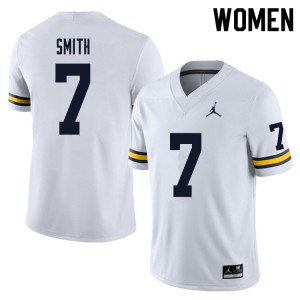 Women's Wolverines #7 Peyton Smith White Embroidery Jersey 837347-187