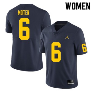 Women Michigan #6 R.J. Moten Navy Alumni Jerseys 358523-472