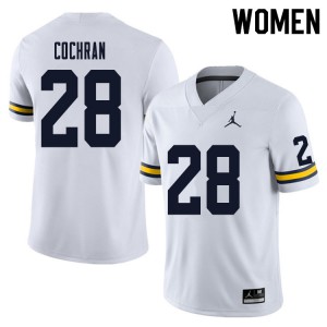 Women's University of Michigan #28 Tyler Cochran White High School Jerseys 670938-753