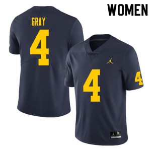 Womens Michigan #4 Vincent Gray Navy NCAA Jersey 124594-130