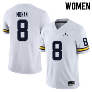 Women Michigan #8 William Mohan White Alumni Jersey 286962-625