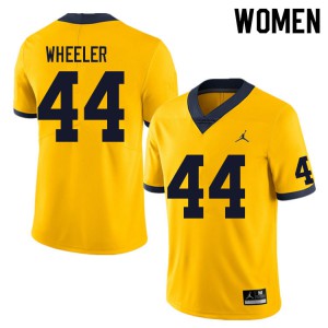Womens Michigan #44 Cornell Wheeler Yellow Stitch Jerseys 813208-477