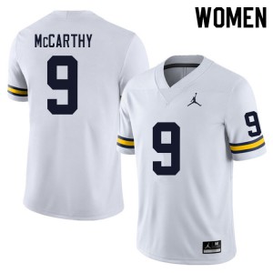 Womens Michigan #9 J.J. McCarthy White Stitch Jerseys 513746-213