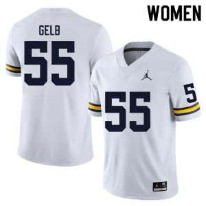 Women's Michigan #55 Mica Gelb White Embroidery Jerseys 518122-956