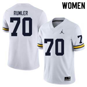 Women Michigan #70 Nolan Rumler White Alumni Jerseys 566287-575