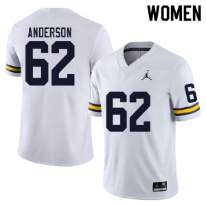 Womens Wolverines #62 Raheem Anderson White Alumni Jersey 449418-863