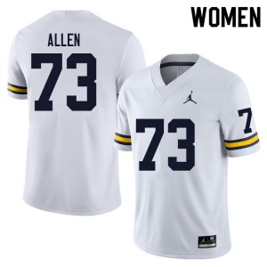 Women Wolverines #73 Willie Allen White Embroidery Jersey 780758-220