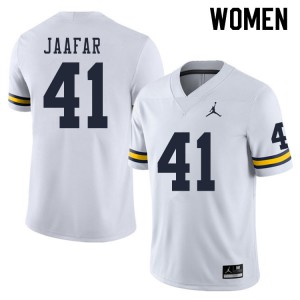 Women Michigan #41 Abe Jaafar White College Jerseys 379303-397