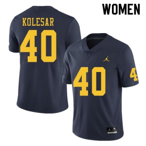 Women Michigan Wolverines #40 Caden Kolesar Navy Player Jerseys 323553-176