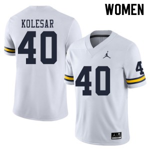 Womens Michigan #40 Caden Kolesar White NCAA Jersey 606921-499