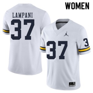 Women Michigan #37 Jonathan Lampani White Alumni Jersey 914888-635