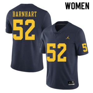 Women Michigan #52 Karsen Barnhart Navy High School Jerseys 574148-533