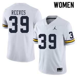 Womens Michigan #39 Lawrence Reeves White NCAA Jerseys 896907-770