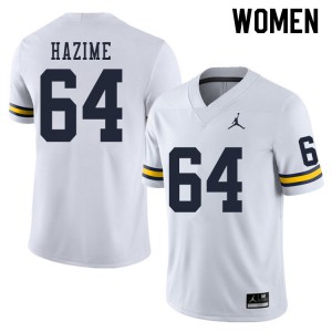 Women's Michigan Wolverines #64 Mahdi Hazime White NCAA Jerseys 551665-376