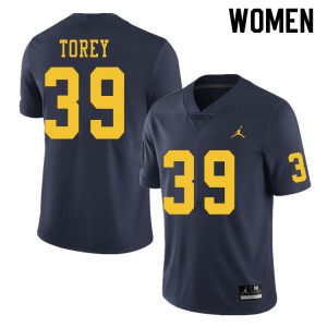 Womens Michigan Wolverines #39 Matt Torey Navy Alumni Jerseys 530683-394