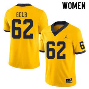 Womens Michigan #62 Mica Gelb Yellow University Jersey 583409-853