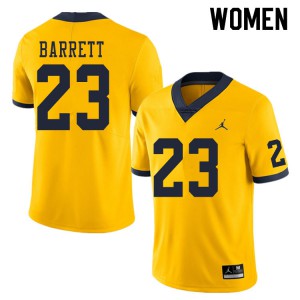 Women's Michigan #23 Michael Barrett Yellow Player Jerseys 663057-155