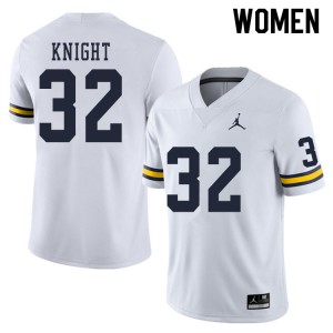 Women Michigan Wolverines #32 Nolan Knight White Stitched Jerseys 296547-849