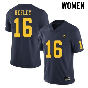 Women's Michigan #16 Ren Hefley Navy High School Jersey 651823-496