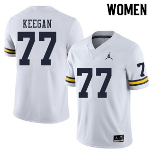 Womens Michigan #77 Trevor Keegan White Football Jersey 467519-213