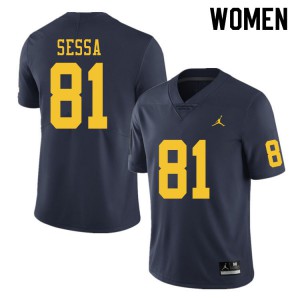 Women Michigan #81 Will Sessa Navy Alumni Jerseys 872057-158