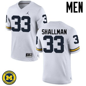 Men Michigan #33 Wyatt Shallman White Embroidery Jerseys 528897-629