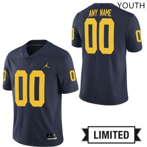 Youth Michigan #00 Custom Navy Jordan Brand Stitch Jersey 206048-984