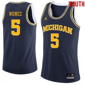 Youth Michigan Wolverines #5 Adrien Nunez Navy Jordan Brand University Jerseys 712448-474
