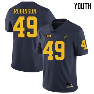 Youth Michigan Wolverines #49 Andrew Robinson Navy Jordan Brand High School Jerseys 442566-392