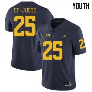 Youth Michigan Wolverines #25 Benjamin St-Juste Navy Jordan Brand NCAA Jerseys 679696-509