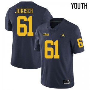 Youth Michigan #61 Dan Jokisch Navy Jordan Brand NCAA Jersey 820229-937