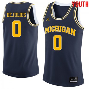 Youth University of Michigan #0 David DeJulius Navy Jordan Brand High School Jersey 615967-396