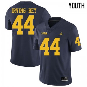Youth Michigan #44 Deron Irving-Bey Navy Jordan Brand Football Jersey 269055-822