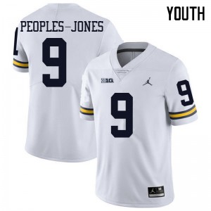 Youth Michigan Wolverines #9 Donovan Peoples-Jones White Jordan Brand Football Jersey 449765-994